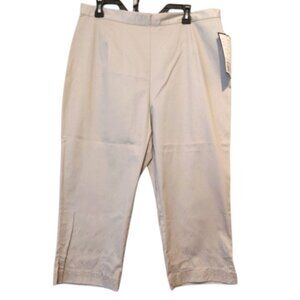 Bill Blass Womens Capri Pants Stretch Khaki Embroidered Vintage Size 16